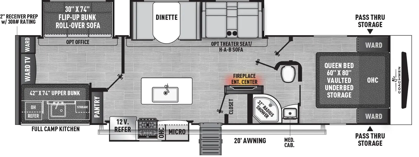 Coachmen Freedom Express Ultra Lite 320BHDS floor plan