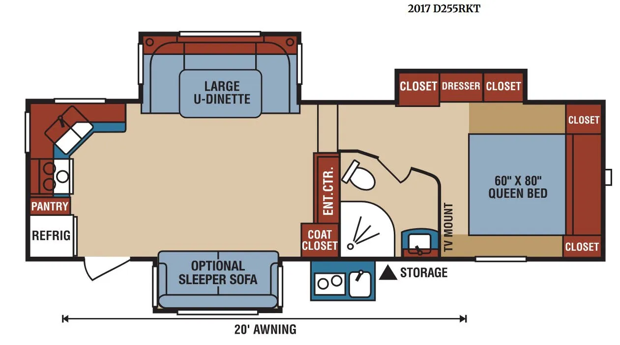 K-Z Durango 1500 D255RKT floor plan