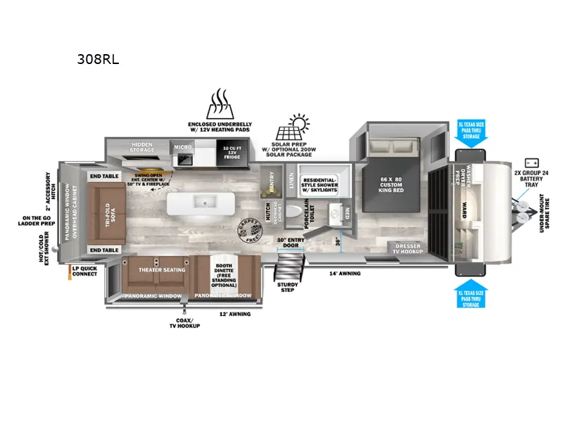2026 Forest River Salem Hemisphere 308RL - Floor plan