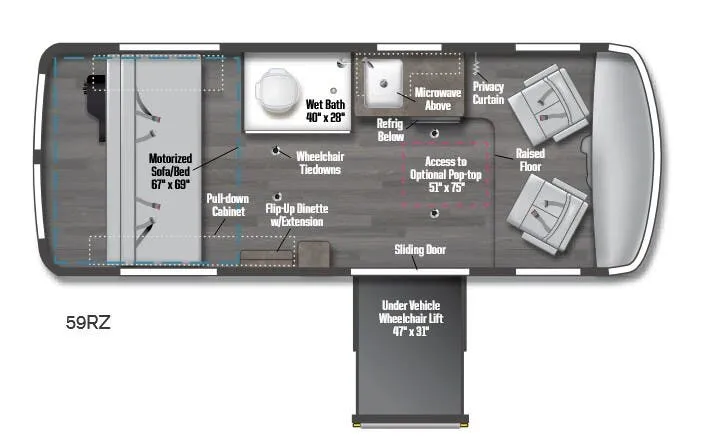 Winnebago Roam 59RZ floor plan