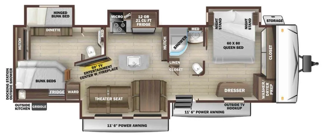 Highland Ridge Open Range 338BHS floor plan