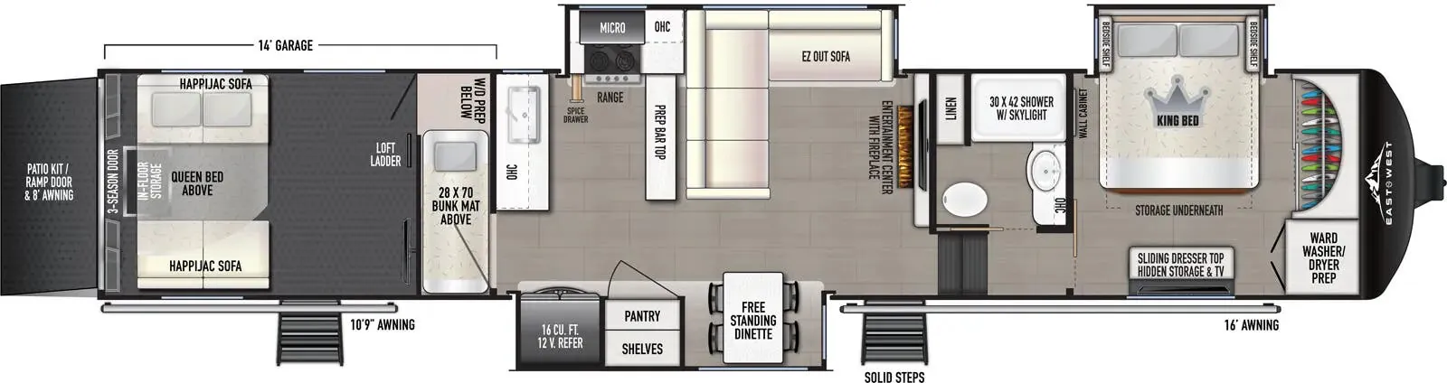 East to West Takoda 399TH floor plan