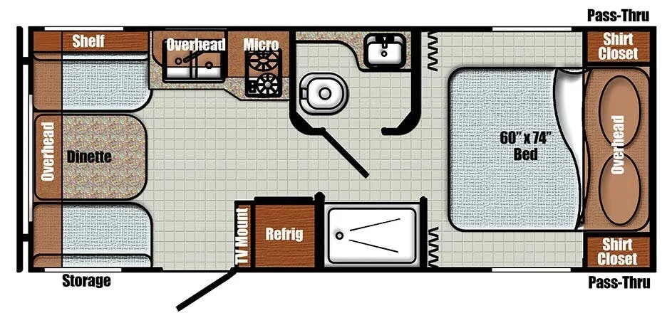 Gulf Stream Vista Cruiser 19ERD floor plan