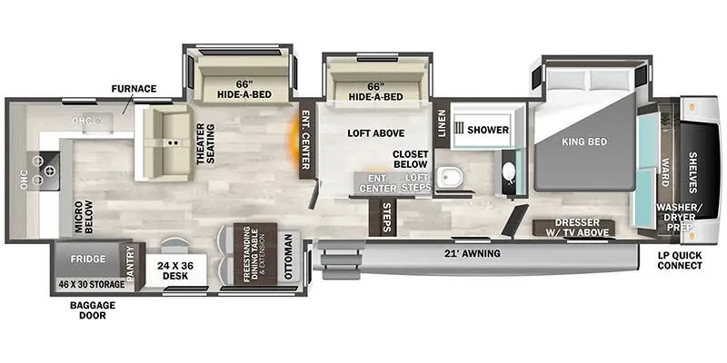 Forest River Cedar Creek Experience 39RKB floor plan