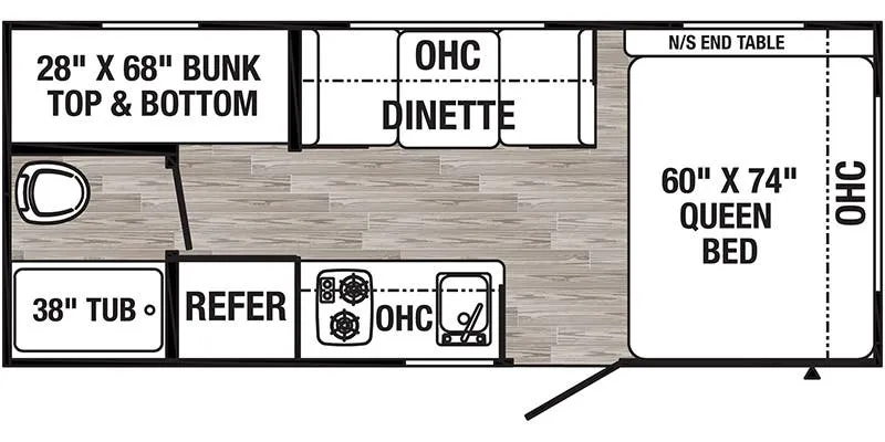 2021 Palomino Puma Ultra Lite 16BHX - Floor plan