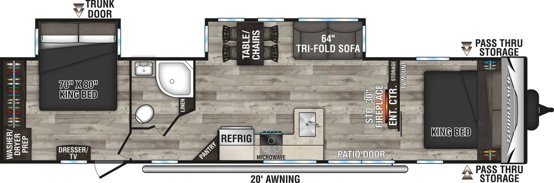 K-Z Sportsmen 362DB floor plan