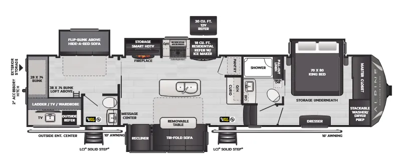 Keystone Avalanche 378BH floor plan
