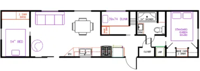 Elevation Park Model Company 3 Series 3-122CA floor plan