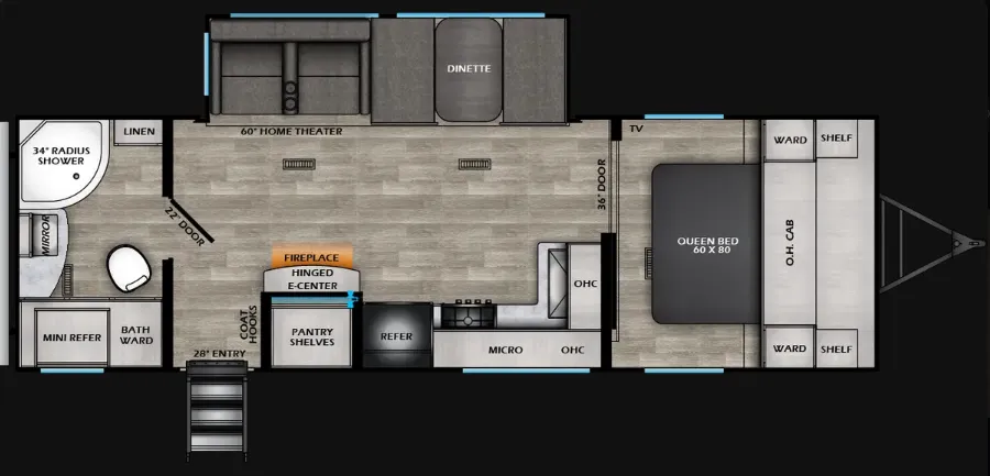 CrossRoads Sunset Trail 26RBS floor plan