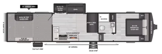 Keystone Carbon 361LT floor plan