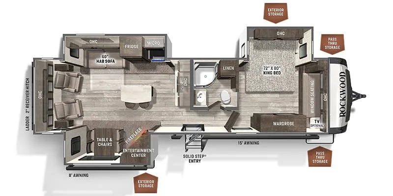 Forest River Rockwood Signature Ultra Lite 8329SB floor plan