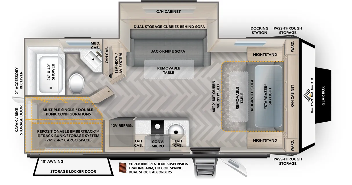 Ember RV Overland 221MSL floor plan