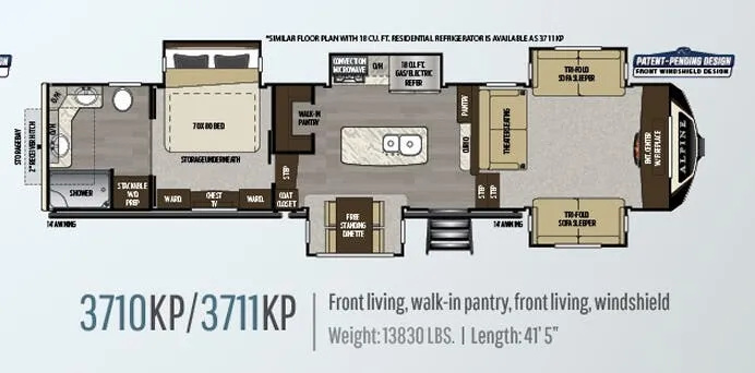 Keystone Alpine 3711KP floor plan