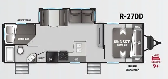 Cruiser RV Radiance R-27DD floor plan