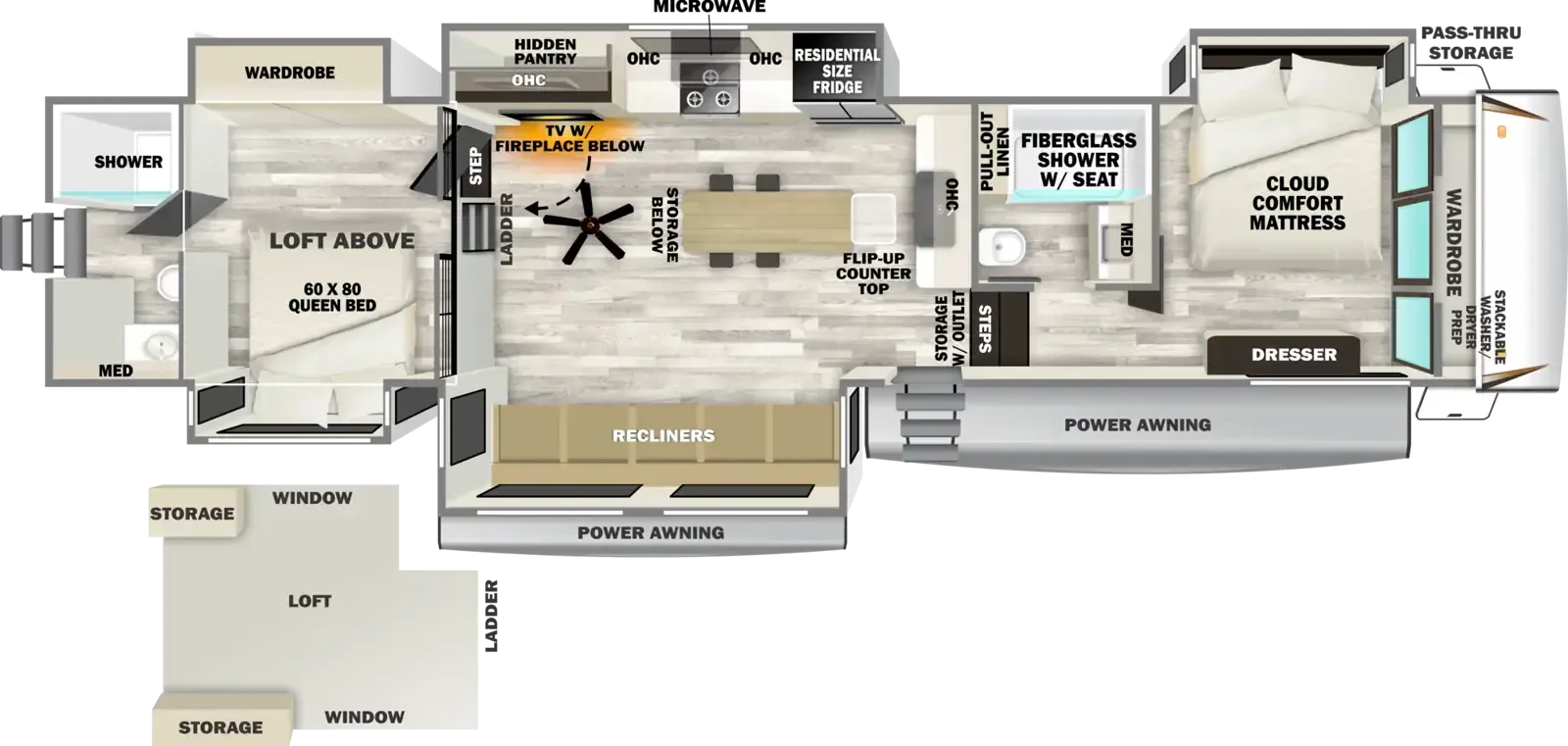 Forest River Sabre 36DBB floor plan