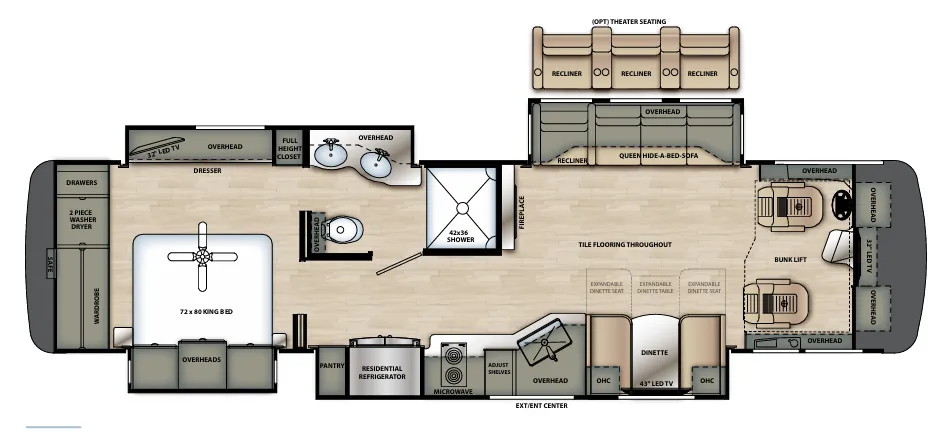 Forest River Berkshire XL 37A floor plan