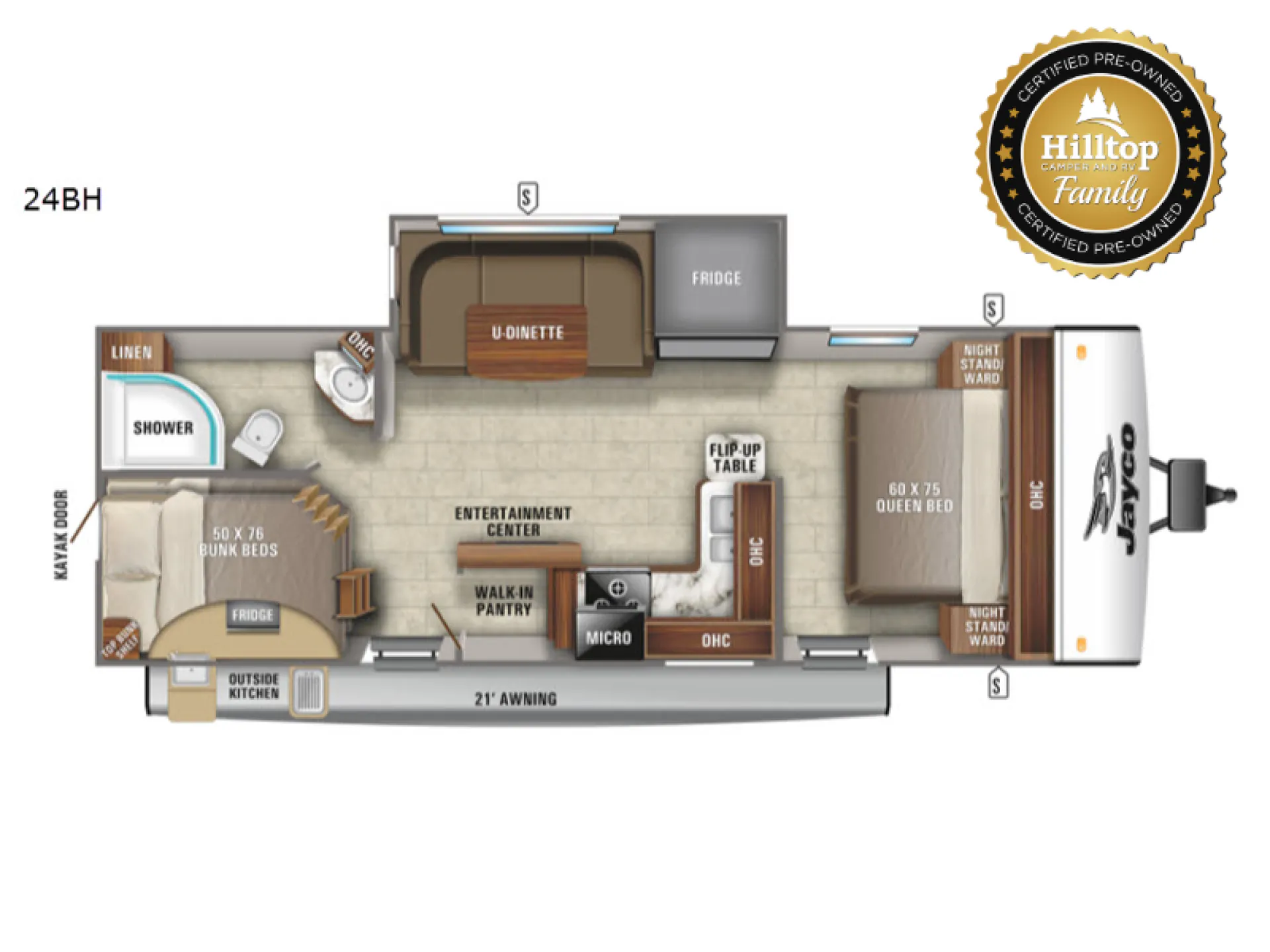2021 Jayco Jay Feather 24BH dealer photo 1 from Hilltop Camper and RV