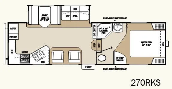 Coachmen Chaparral Lite 270RKS floor plan