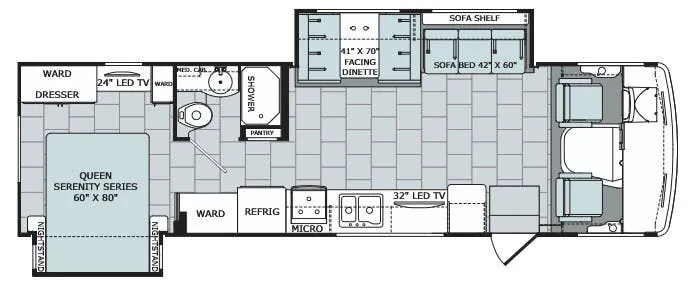 Holiday Rambler Admiral XE 31A floor plan
