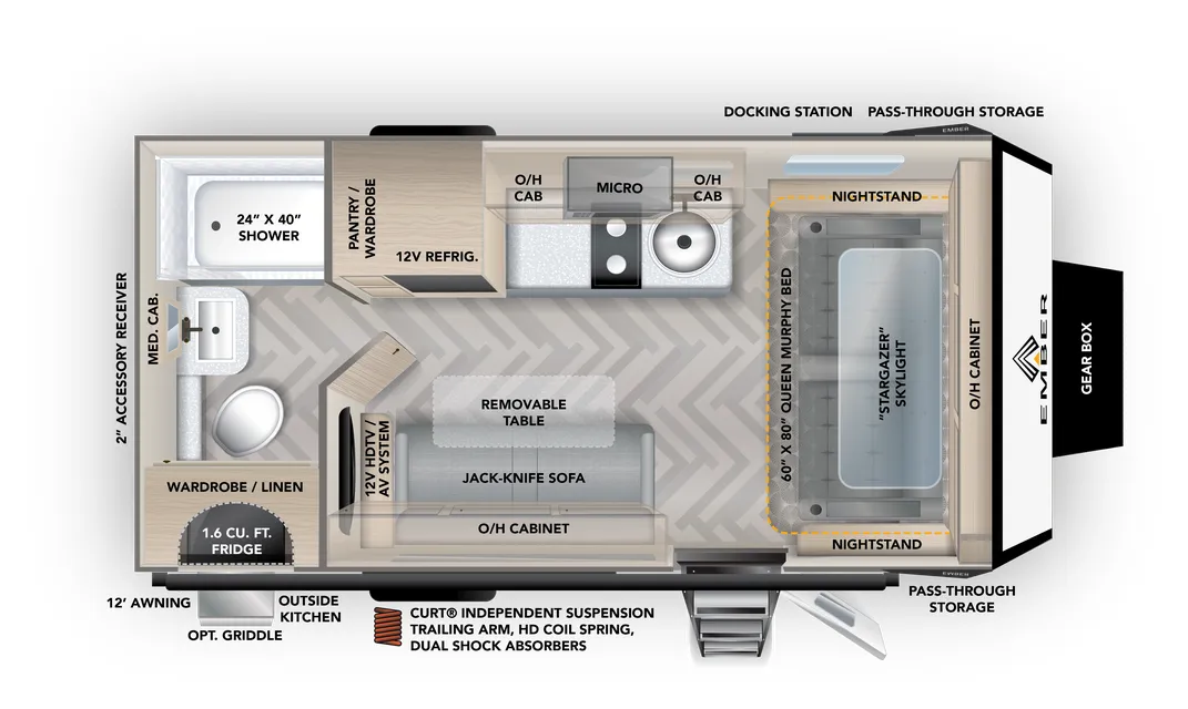Ember RV Overland 170MRB floor plan