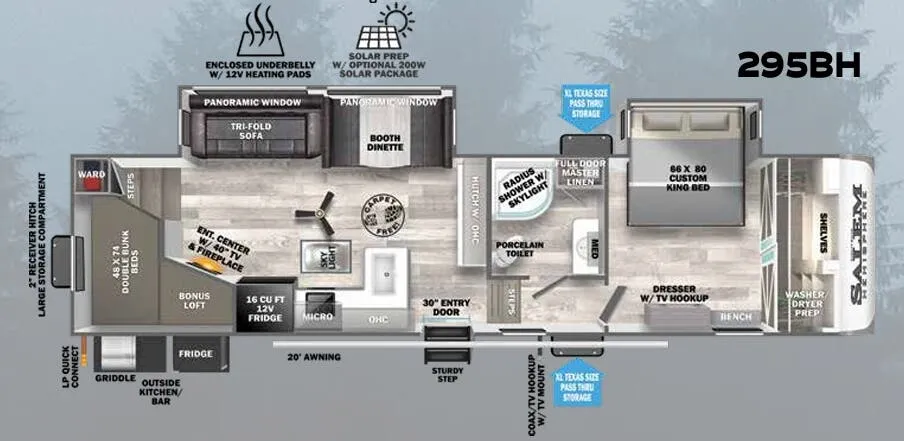Forest River Salem Hemisphere 295BH floor plan