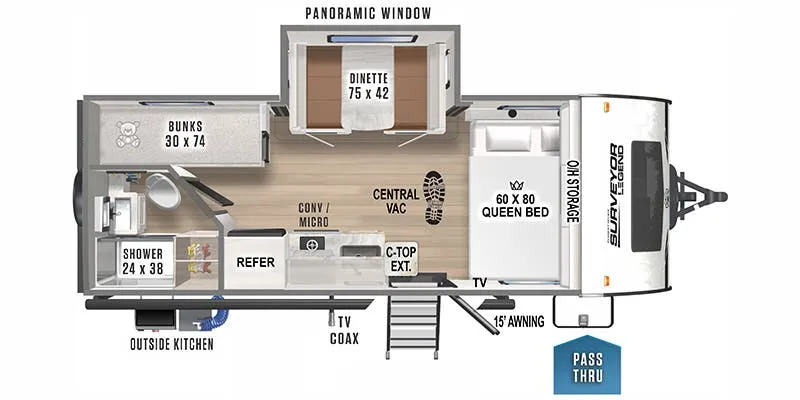 2024 Forest River Surveyor Legend 19BHLE floor plan