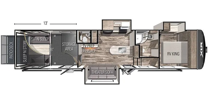 2022 Forest River XLR Boost 37TSX13 - Floor plan