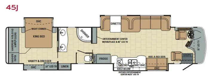 Entegra Coach Cornerstone 45J floor plan