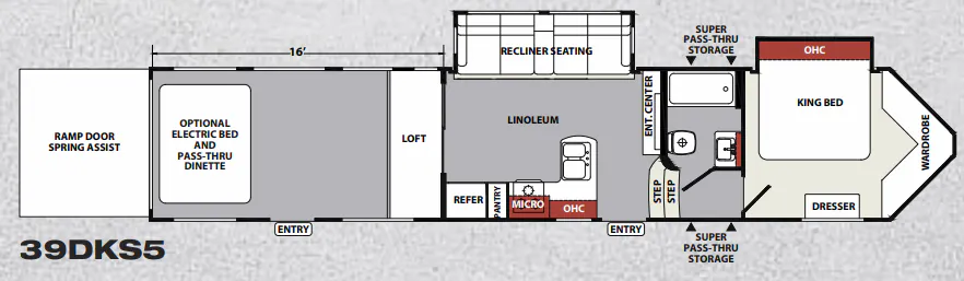 Forest River XLR Nitro 39DKS5 floor plan