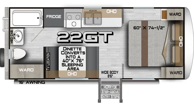 2026 Northwood Arctic Fox Edge 22GT - Floor plan