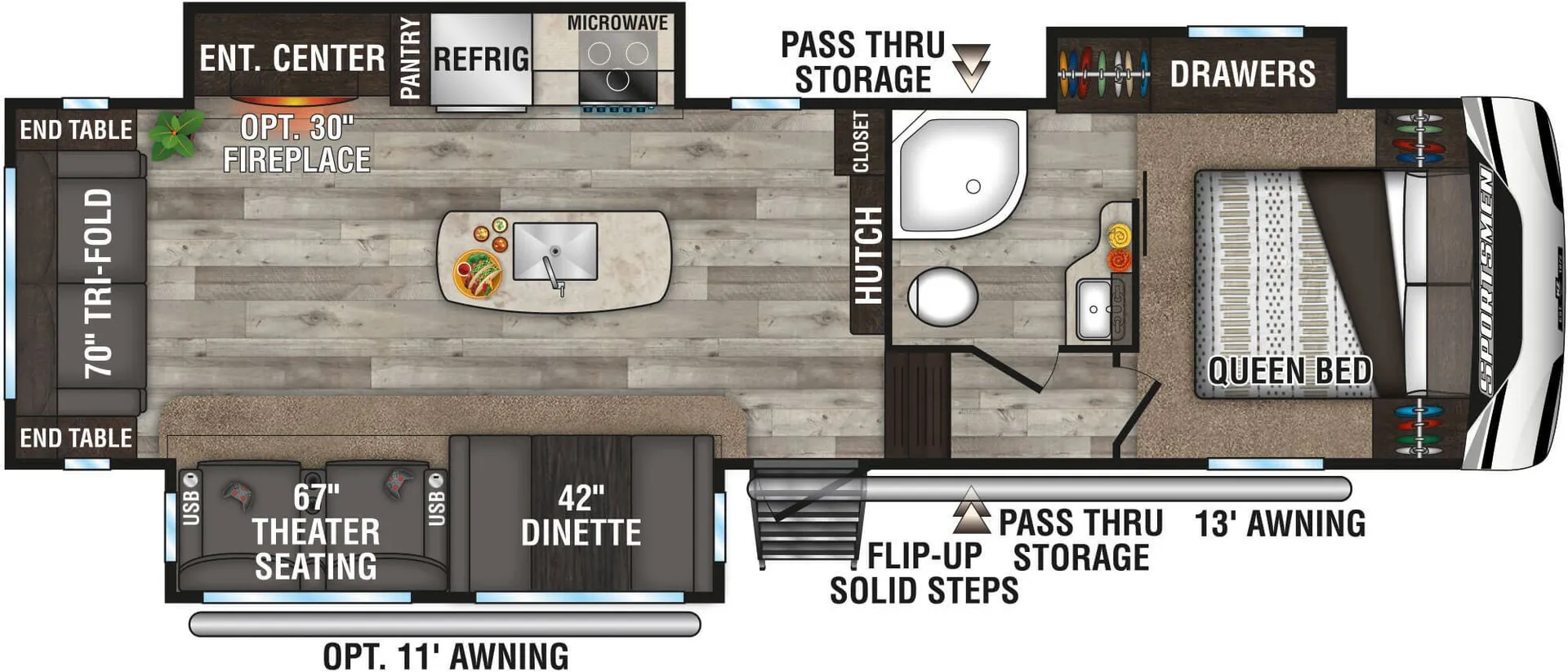 K-Z Sportsmen 303RL floor plan