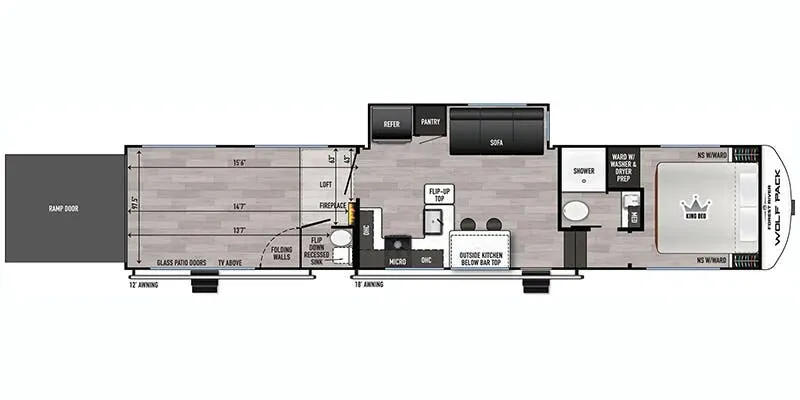 Forest River Cherokee Wolf Pack Limited 365PACK15.5 floor plan