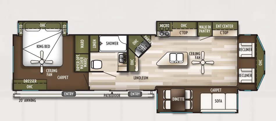 Forest River Wildwood Lodge 393FLT floor plan