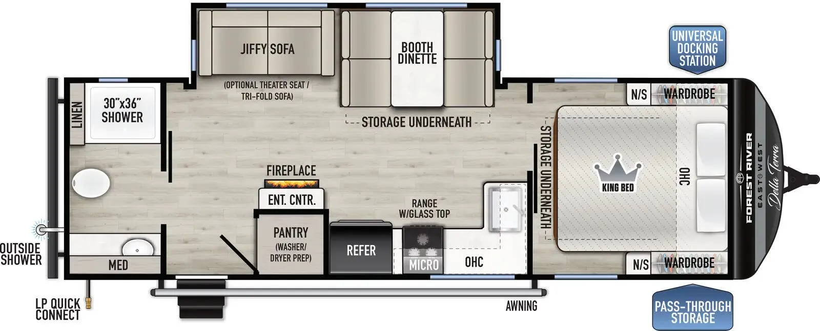 East to West Della Terra 261RB floor plan