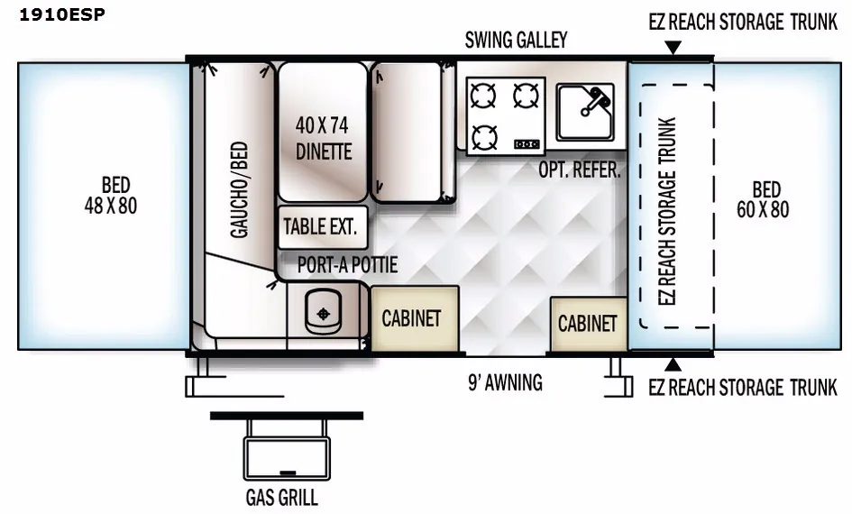 2017 Forest River Rockwood Extreme Sports 1910ESP - Floor plan