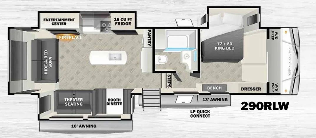 Forest River Wildcat 290RLW floor plan