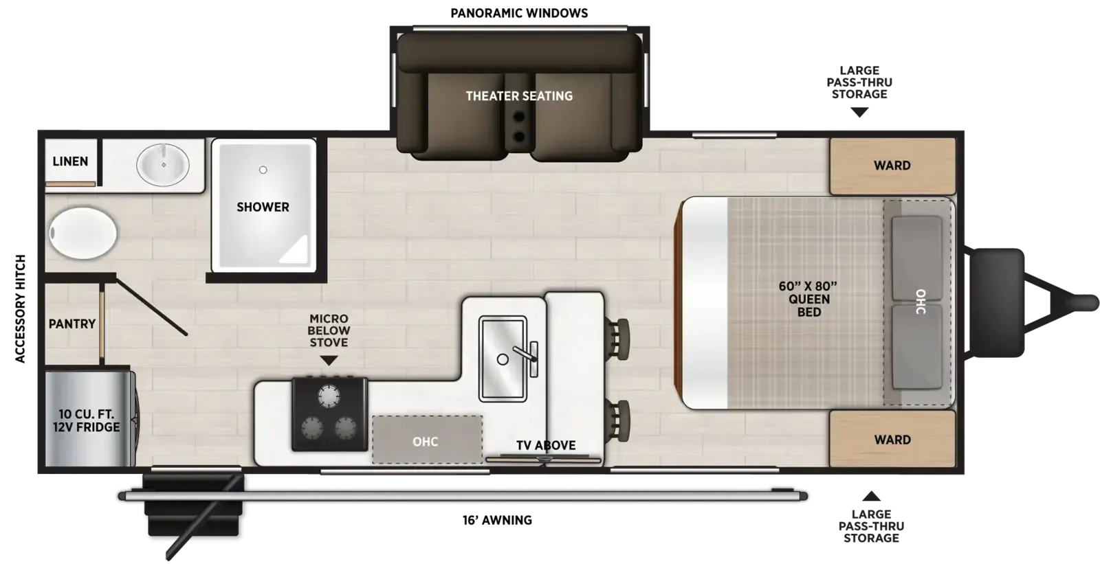 Forest River Wildwood Heritage Glen Hyper-Lyte 21RBHL floor plan