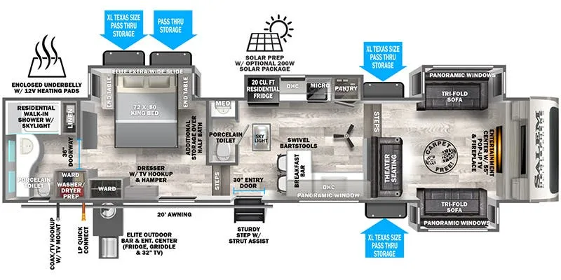 2024 Forest River Salem Hemisphere Elite 36FL - Floor plan