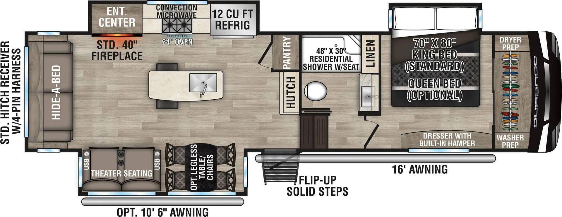 K-Z Durango D301RLT floor plan