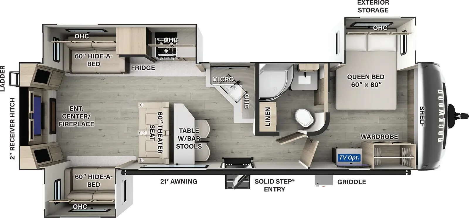 Forest River Rockwood Ultra Lite 2908RL floor plan