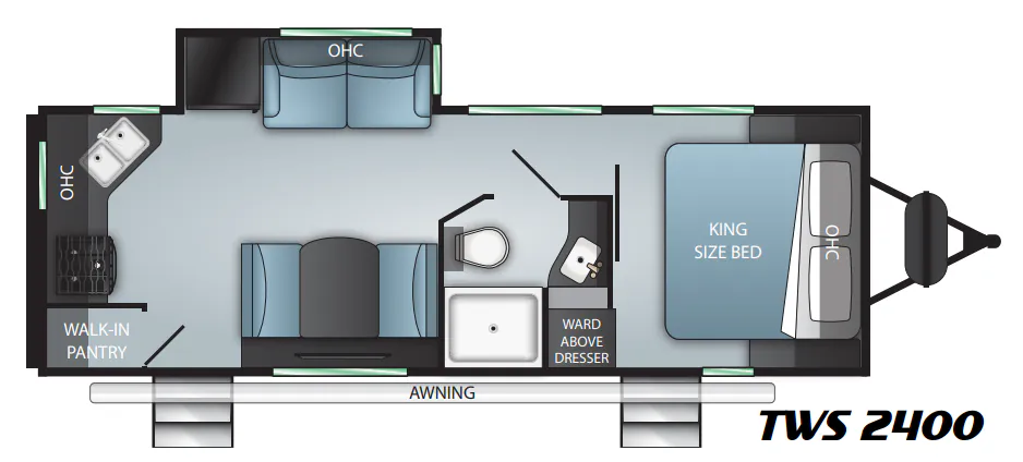 Cruiser RV Twilight Signature TWS 2400 floor plan