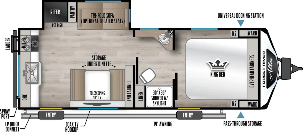 2026 East to West Alta 2375KRK floor plan