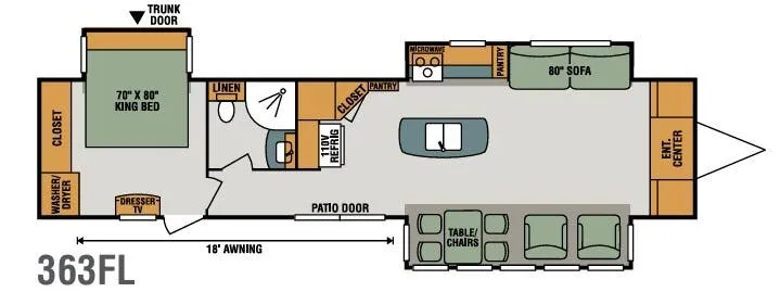 K-Z Sportsmen 363FL floor plan