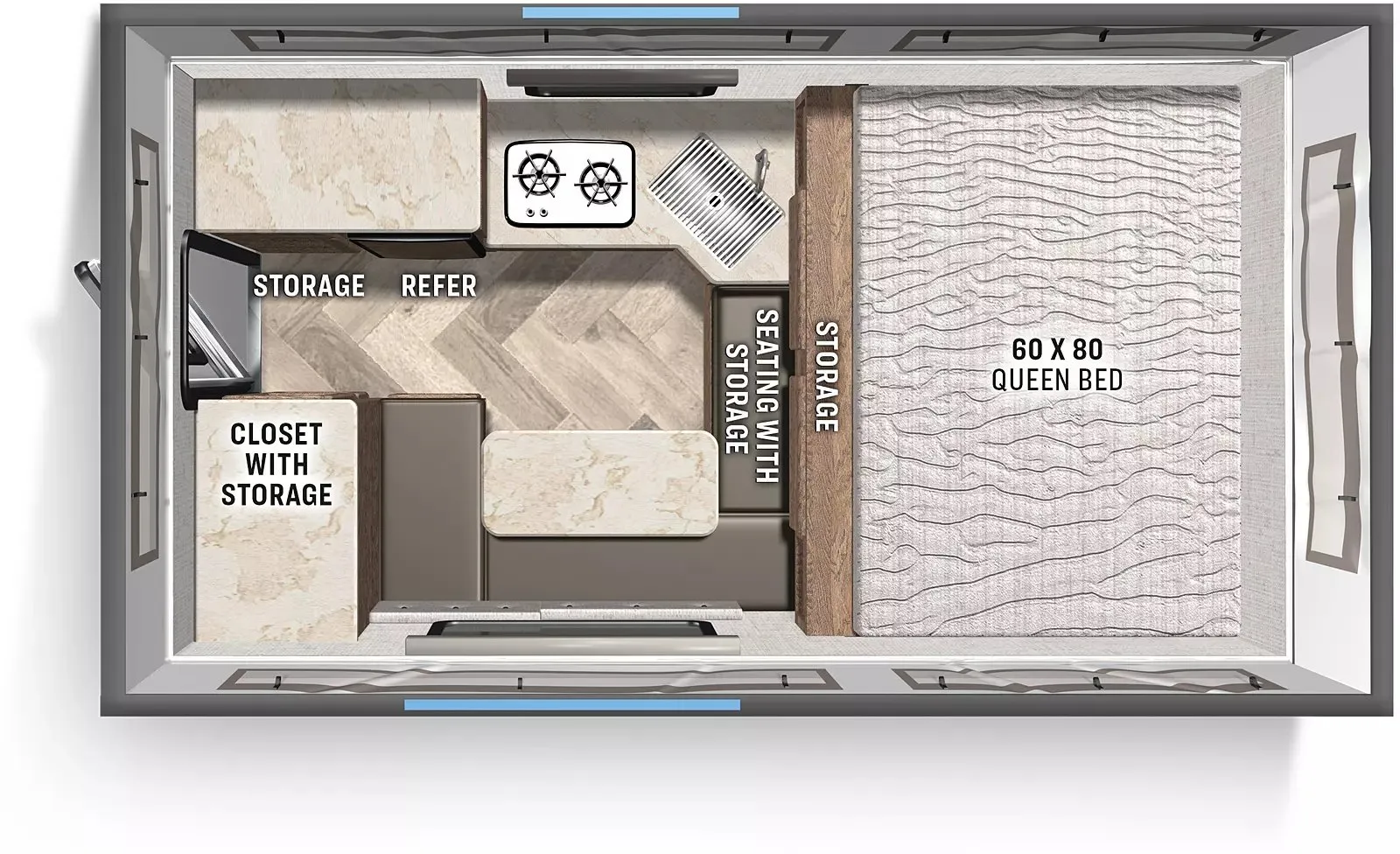 Palomino Backpack Truck Camper SS-1200 floor plan