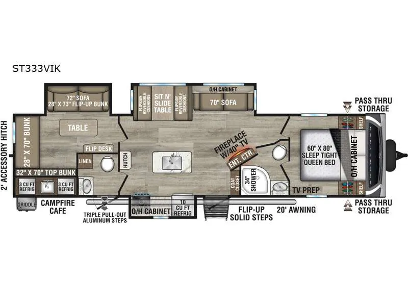 2026 Venture RV SportTrek ST333VIK — Floor plan