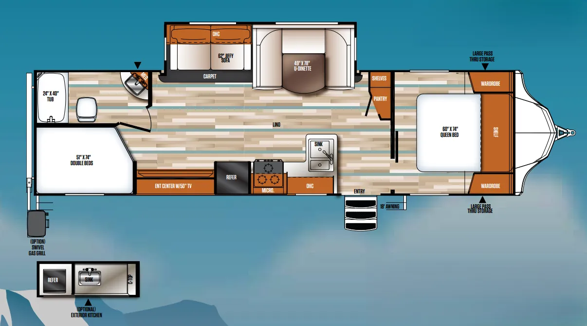 Forest River Vibe 284BHS floor plan