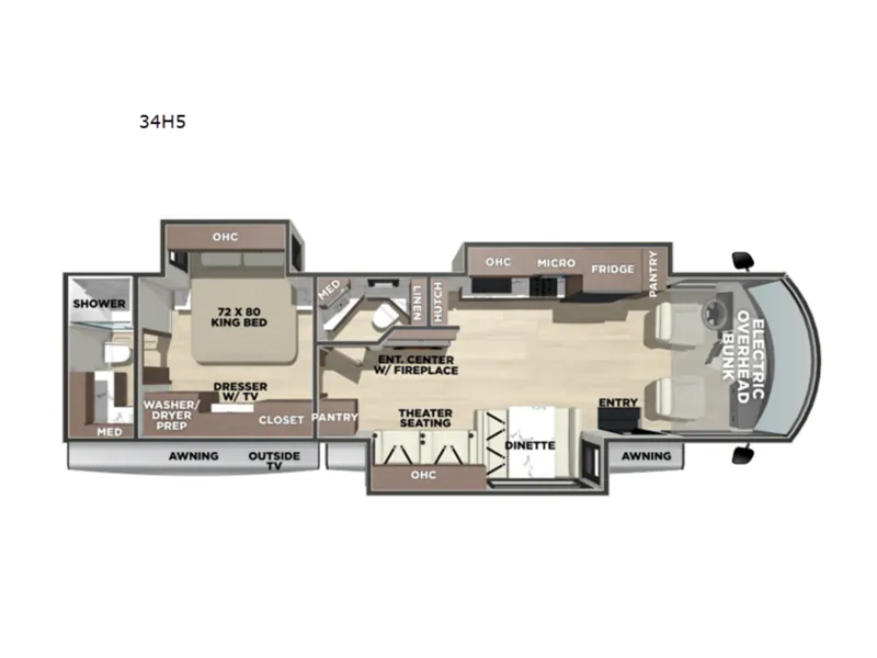 2020 Forest River Georgetown 5 Series GT5 34H5 - Floor plan