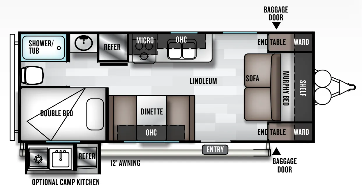 Forest River Salem Cruise Lite 19DBXL floor plan