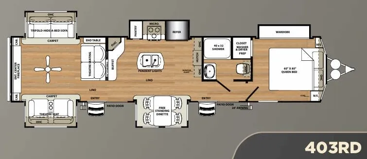 Forest River Sierra Destination 403RD floor plan