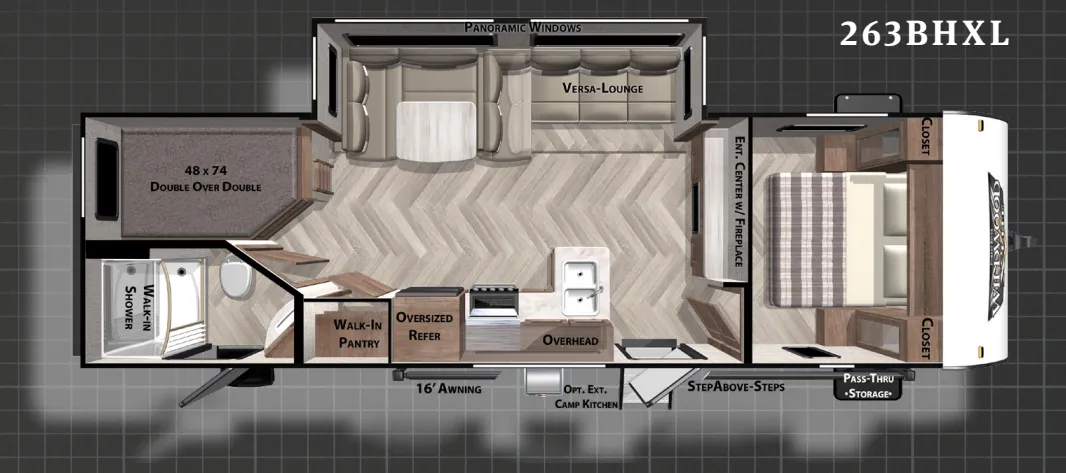 2020 Forest River RV Wildwood X-Lite 263BHXL - Floor plan